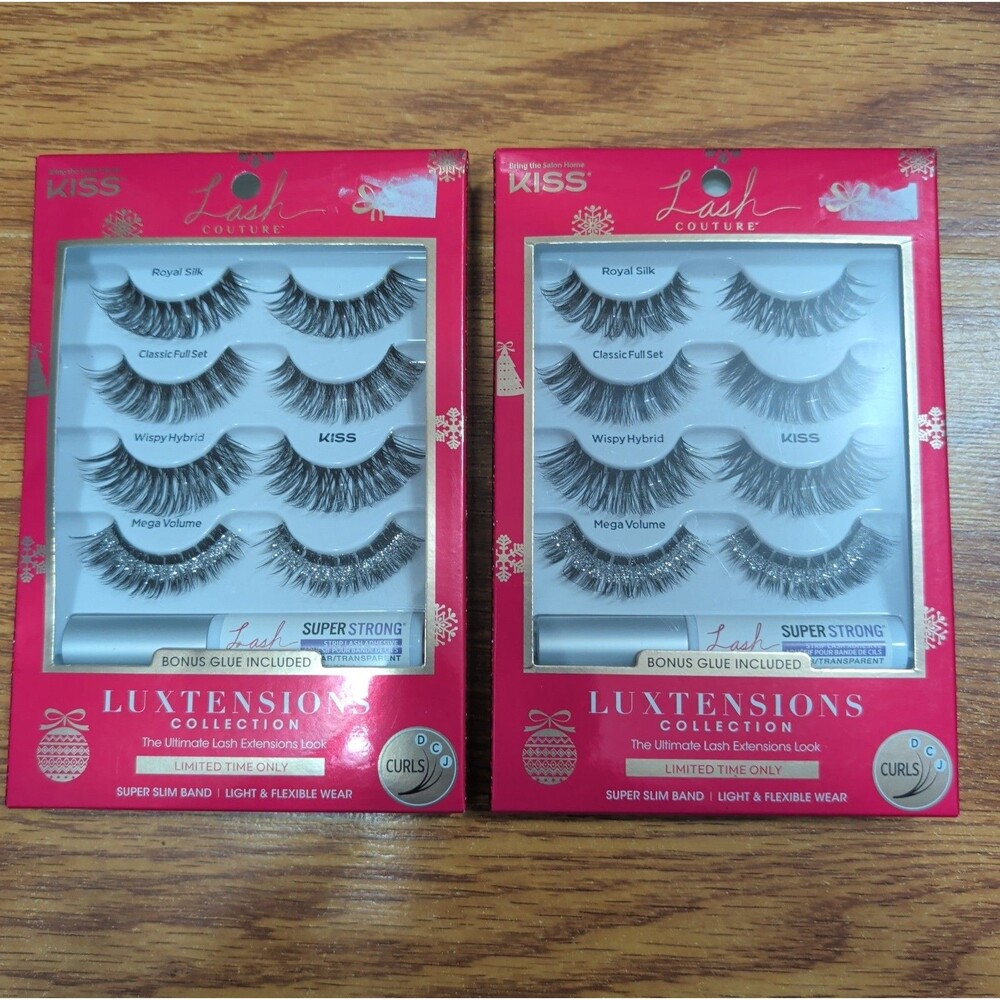 (2) Pack KISS Luxtensions Collection False Eyelash Extension Kit 91236, KLLM05XY